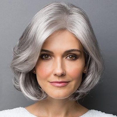Wigs In The Elderly Short Curly Silver Gray Short Hair Chemical Fiber Fluffy Realistic Hair Set Points