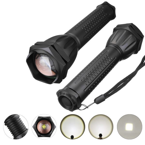 XANES 1293 Zoomable USB Rechargeable LED Flashlight XHP50 Highlight Telescopic 18650 2660 Torch