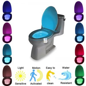 8 Colors Human Motion Sensor Automatic Seats LED Light Toilet Bowl Bathroom Lamp