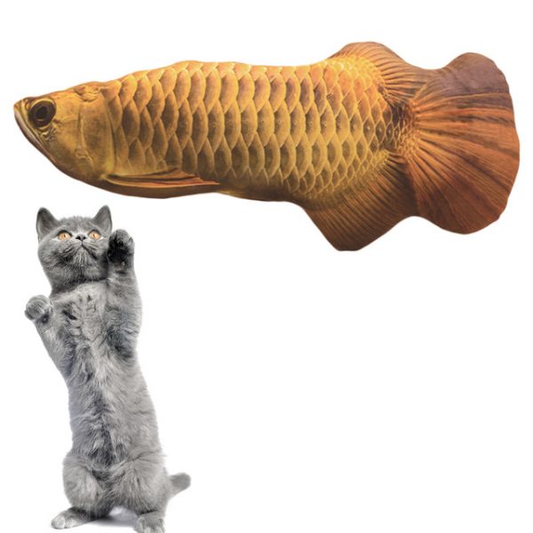 Pet Cat Toys Cat Kitten Cushion Bite Chew Pillow Simulation Cotton Stuffed Fish Mint Pet Toys