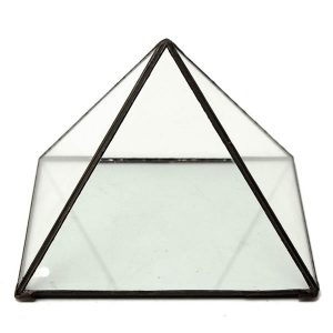 DIY Micro Landscape Triangle Greenhouse Glass Succulent Plants Flower Pot