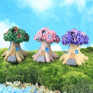 Mini Resin Flower Tree DIY Moss Micro Landscape Decoration Garden Flower Pot Plant Decor
