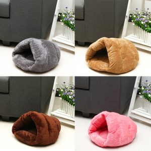 Pet Bed Puppy Cushion House Cave Cat Sleep Bag Soft Warm Kennel Mat Blanket