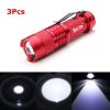 3Pcs Red Color MECO Q5 500LM Multicolor Zoomable Mini LED Flashlight 14500/AA