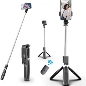 Selfie Stick, Handheld Tripod with Detachable Wireless Remote and Mini Tripod Stand Selfie Stick