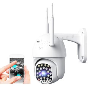 GUUDGO 4X Zoom 23LED 1080P HD Wifi IP Security Camera Outdoor Light & Sound Alarm Night Vision Waterproof