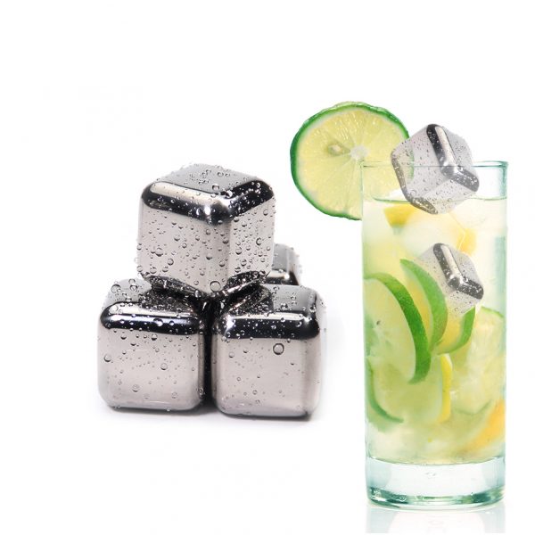 New Whisky Stones Ice Cubes Set Reusable Food Grade Stainless Steel Wine Cooling Cube Chilling Rock Party Bar Tool