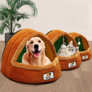 Foldable Kennel Dog Bed For Dogs Cats Animals Pet House Tent All Seasons Washable Cushion