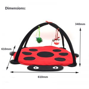 Pet Cat Play Bed Activity Tent Playing Toy Exercise Kitten Pad Mat Bells House
