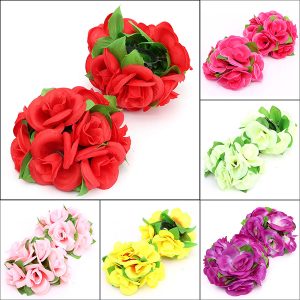 Artificial Wedding Silk Rose Flower Ball With Leaves Party Home Decoration