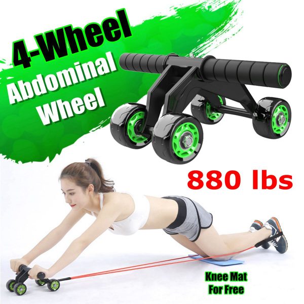 KALOAD 4 Wheel ABS Roller Wheel Sports Fitness Gym Exercise Stretch Wasit Abdominal Wheel Rooler