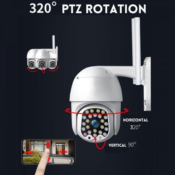 4X Zoom 23LED 2.0MP 1080P HD Wifi IP Security Camera Outdoor Light & Sound Alarm Night Vision Waterproof
