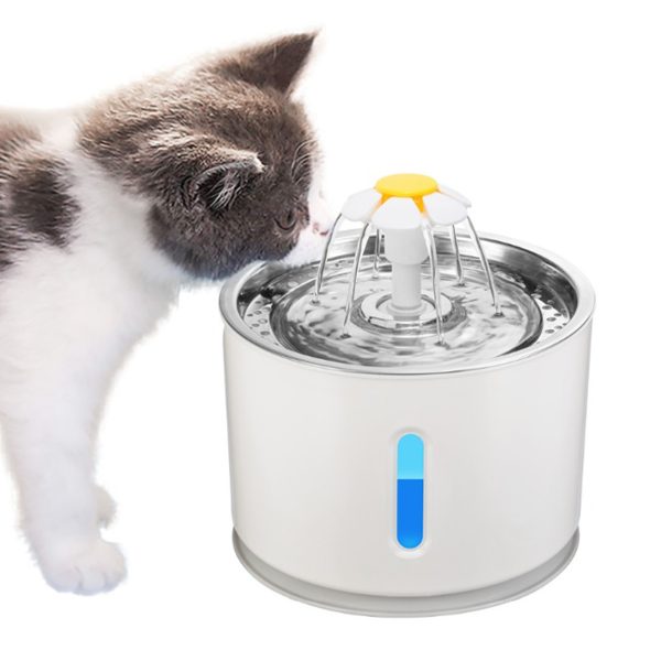 2.4L Automatic Cat Water Fountain LED Electric Mute Water Feeder USB Dog Pet Drinker Bowl Pet Drinking Dispenser for Cat Dog