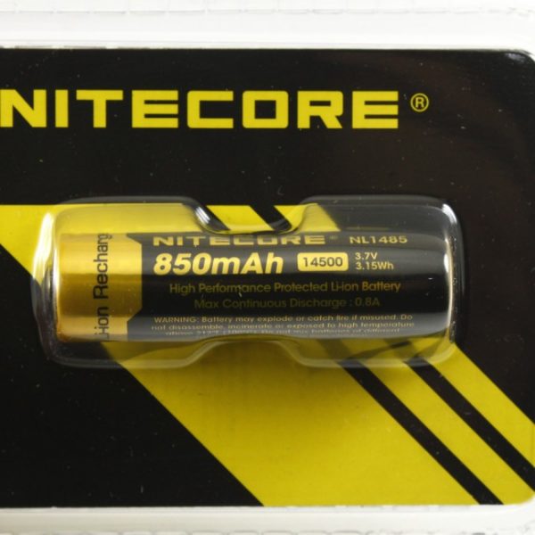 Nitecore NL1485 850mAh 14500 High Performance Li-ion Rechargeable Battery for Flashlight Power Tools