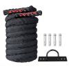 XMUND Battle Rope Exercise Training Rope 30ft Length Workout Rope Fitness Strength Training Home Gym Outdoor Cardio Workout, Anchor Kit Included
