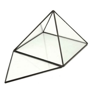 DIY Micro Landscape Triangle Greenhouse Glass Succulent Plants Flower Pot