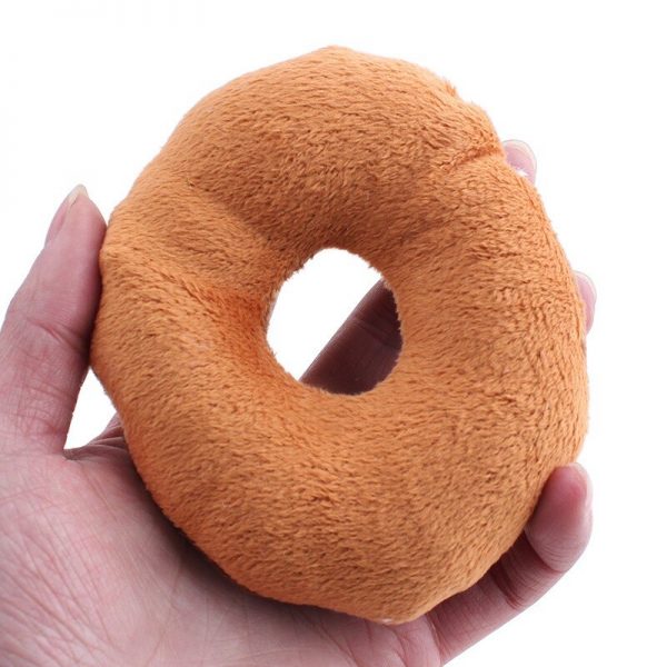 Cute & Funny Pet Products Cute Donuts Puppy Cat Squeaker Squeaky Plush Sound Toys Pet Chew Throw Toys Diameter 11cm