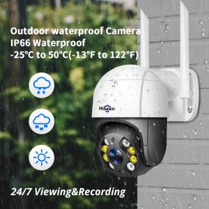 Hiseeu 1080P Speed Dome WIFI Camera 2MP Outdoor Wireless PTZ IP Camera Cloud-SD Slot ONVIF 2-Way Audio Network CCTV Surveillance