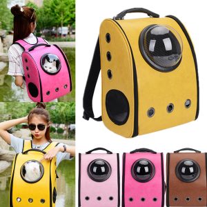 Dog Cat Pet Astronaut Capsule Backpack Carrier Box With Transparent Breathable Cover