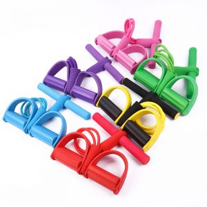 Sit-up Pull Rope Resistance Loop Exercise Tools Bands with Handles Elastic Rubber Puller Fitness Equipment for Home Working Out Stretching
