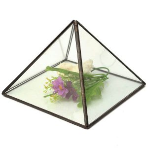 DIY Micro Landscape Triangle Greenhouse Glass Succulent Plants Flower Pot