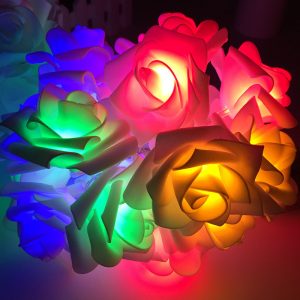 Battery Operated LED Rose Flower Christmas Holiday String Lights For Valentine Wedding Decoration 10/20 LED Lamp Gift