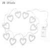 1M 10leds 2M 20leds Wooden Heart LED String Lights Romantic Valentine's Day Christmas Birthday Wedding Party Gift