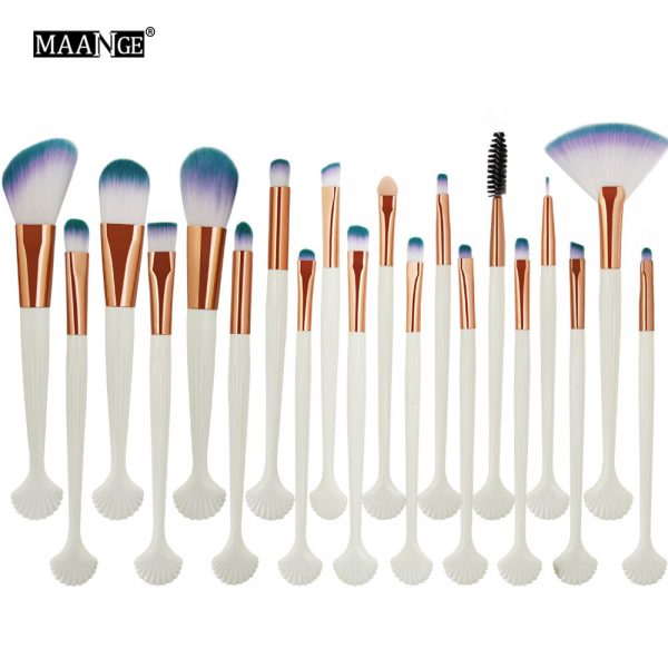 20Pcs Beauty Makeup Brushes Set Powder Foundation Eye Shadow Contour Concealer Cosmetic Shell Make Up Brush Tools Kit Maquiagem