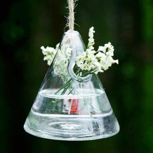 Hanging Triangle Glass Hydroponics Flower Vase Home Garden Wedding Party Decoration