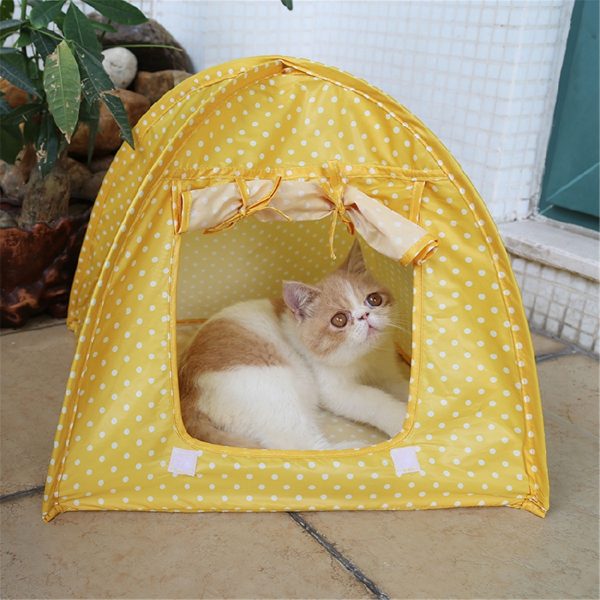 Foldable Pet Cat Tent Playing Bed House Kitty Camp Waterproof Outdoor Dog Kennel