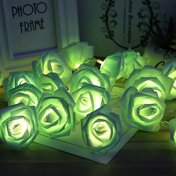 Battery Operated LED Rose Flower Christmas Holiday String Lights For Valentine Wedding Decoration 10/20 LED Lamp Gift