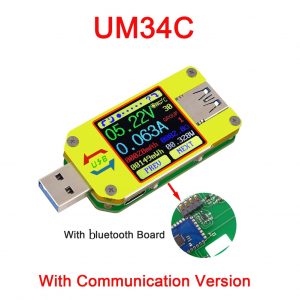 RIDEN® UM34/UM34C For APP USB 3.0 Type-C DC Voltmeter Ammeter Voltage Current Meter Battery Charge Measure Cable Resistance Tester