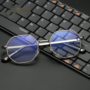 Anti-Blue Ray Polygon Eyeglasses Retro Thick Edge Optical