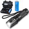XML2 1100LM Zoomable Tactical Flashlight Kit With 26650 Battery & Power Charger Anti-fall Strong Spotlight Work Light For Outdoor Camping Fishing Hunting