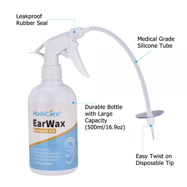 Adults Kid Ear Irrigation Cleaning Kit Premium Ear Wax Removal Kit with Ear Washing Syringe Squeeze Bulb Ear Health Care