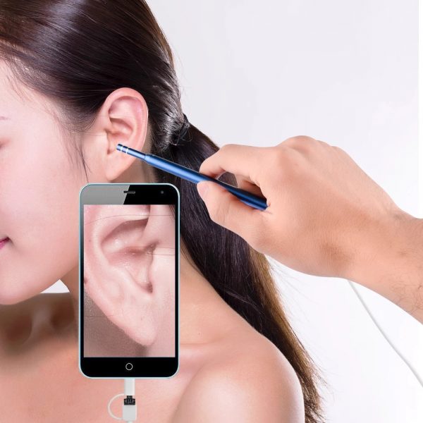 Ear Cleaning Endoscope 3 in 1 Visual Ear Spoon Multifunctional Earpick 5.5mm HD Camera Ear Mouth Nose Otoscope for Android PC