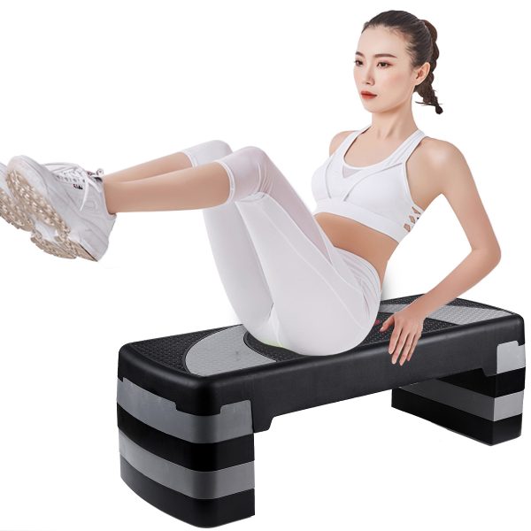 Heavy Duty Aerobic Exercise Step Stepper Riser Gym Cardio Fitness Bench 4 Level Height Level