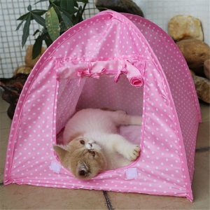 Foldable Pet Cat Tent Playing Bed House Kitty Camp Waterproof Outdoor Dog Kennel